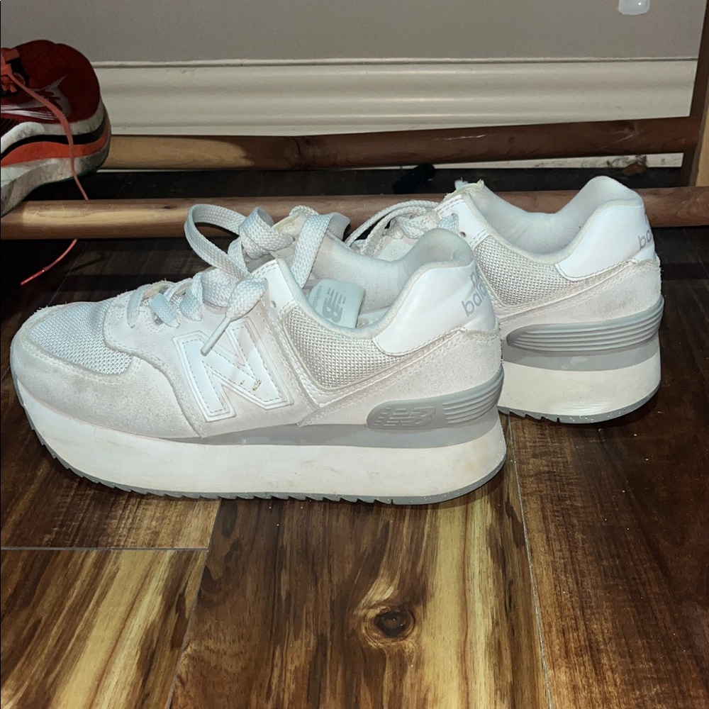 New Balance Women's Cream Platform Sneakers